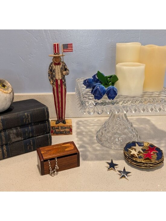 Vintage Fostoria American Clear Glass Square Cake Stand Cubist Pattern Rum Well - Picture 9 of 16